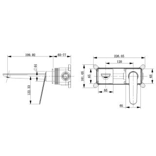 Смеситель для раковины встраиваемый Bronze de Luxe ICON 7006CG, матовое золото